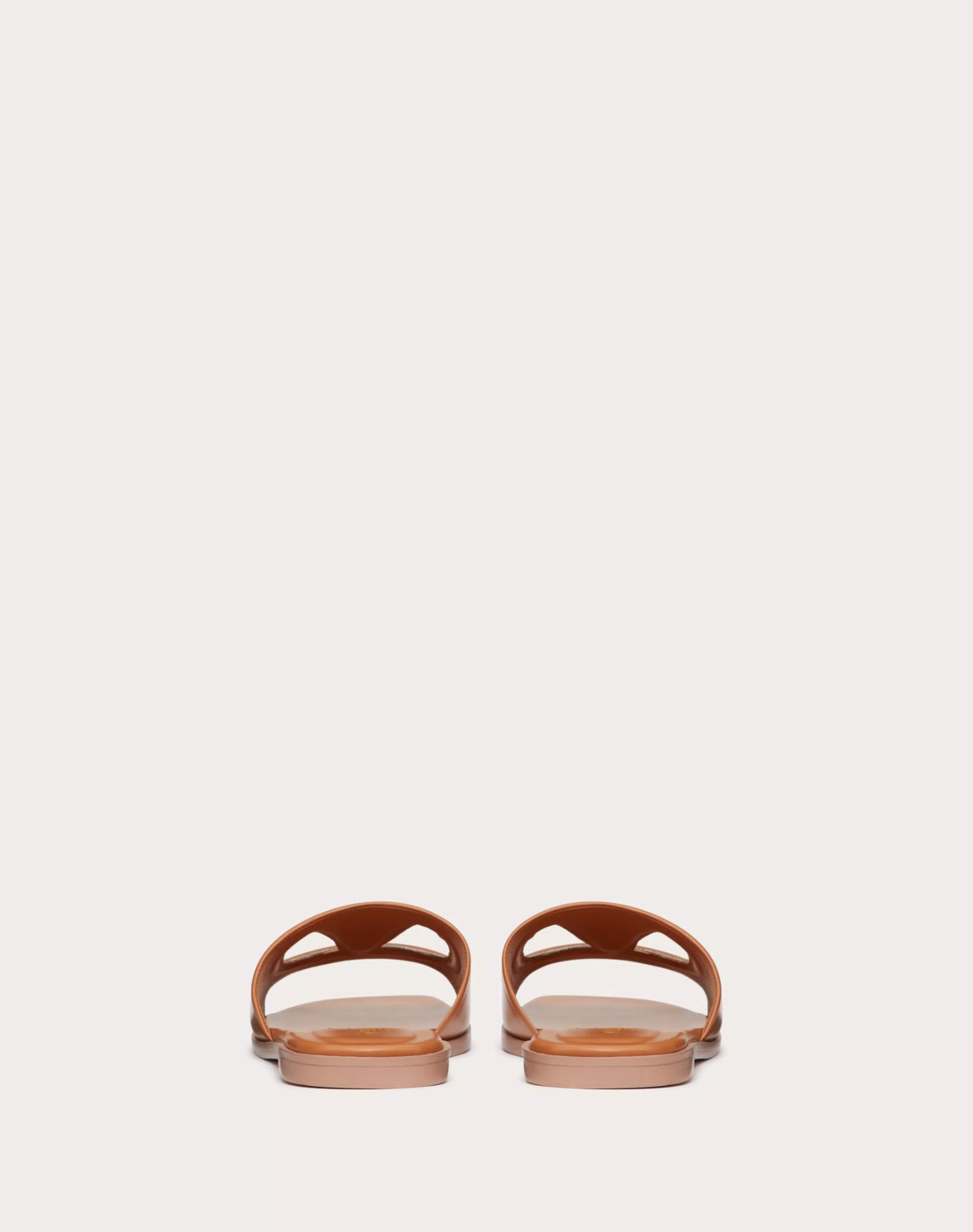 VLOGO CUT-OUT CALFSKIN SLIDE SANDAL